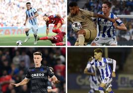 Ander Barrenetxea, Jon Pacheco, Beñat Turrientes y Robert Navarro, jugadores de la Real Sociedad.