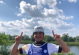 Pau Echaniz, sonriente después de lograr el oro.