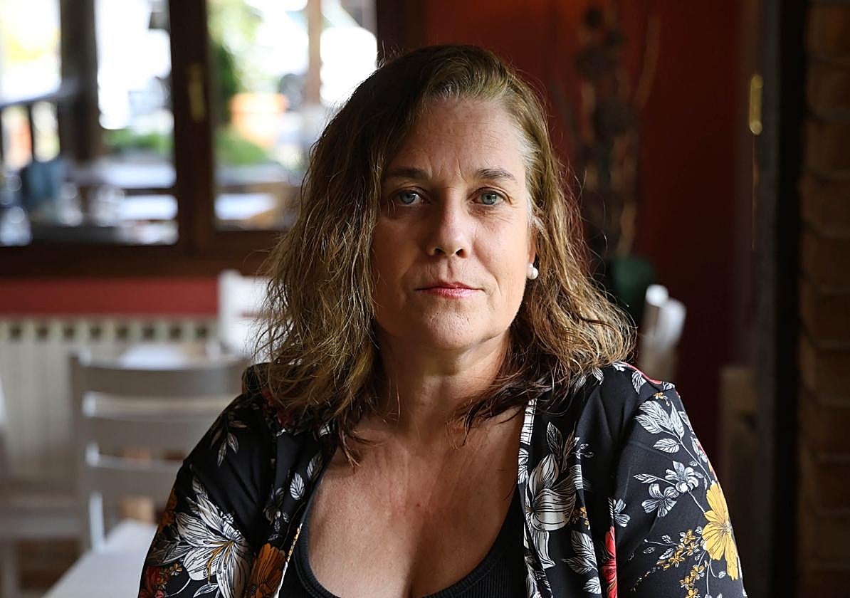 Alaitz Alberdi en el restaurante Jai-Alai de Azpeitia.