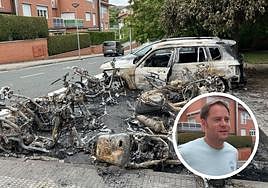 Jon Garmendia, uno de los afectados por el incendio, ha perdido dos motos.