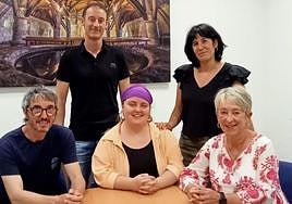 Los cinco concejales que EH Bildu tiene en el Ayuntamiento.