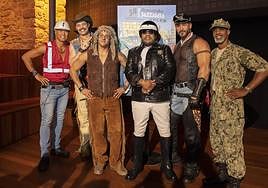 Village People, este viernes en la rueda de prensa.