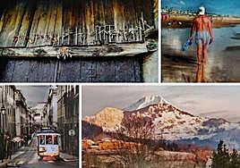 'Lisboa' de Unzurrunzaga, la ganadora 'Antzinako siniskerak' de Eguren, 'Anboto' firmada por Errasti, y la tercera clasificada 'Ibilbide lasaia' de Balzategi comparten exposición.