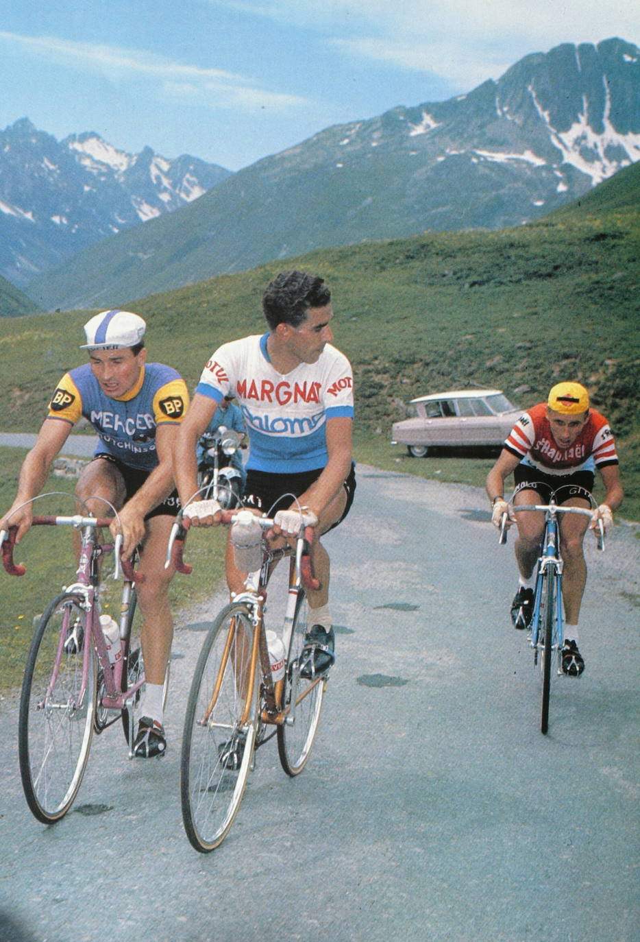 Poulidor, Bahamontes y Anquetil, en el Tour de Francia de 1959 que el toledano acabaría ganando.