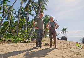 Julian Iantzi y Raquel Sánchez Silva, presentadores de El Conquistador.