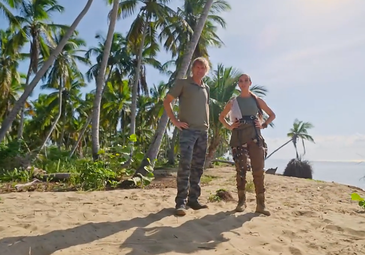Julian Iantzi y Raquel Sánchez Silva, presentadores de El Conquistador.