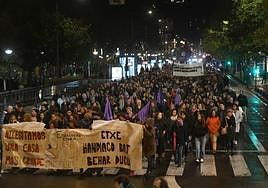 Manifestación en San Sebastián contra la violencia machista.