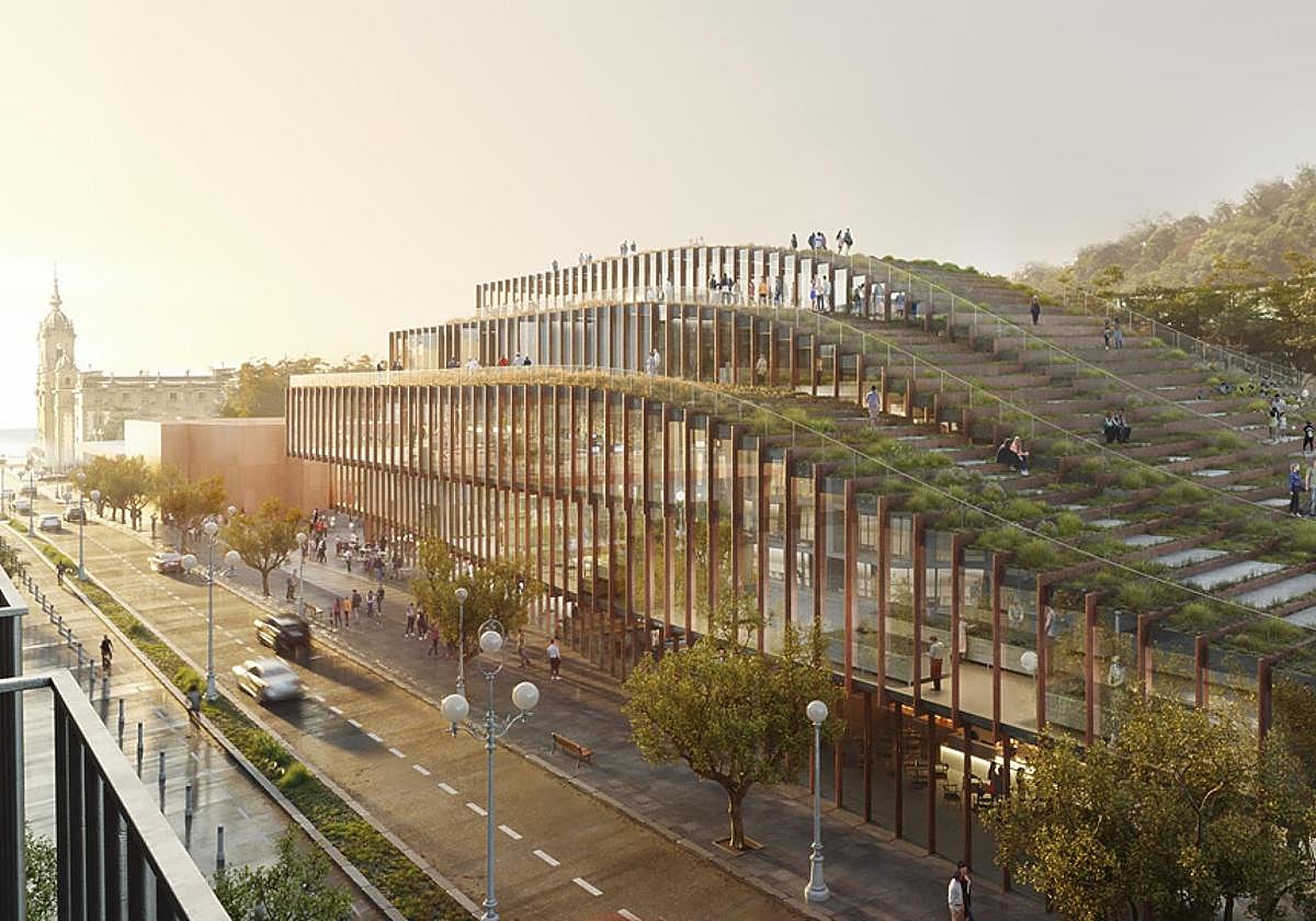 Así será el nuevo edificio del Basque Culinary Center visto desde la Avenida de Navarra.