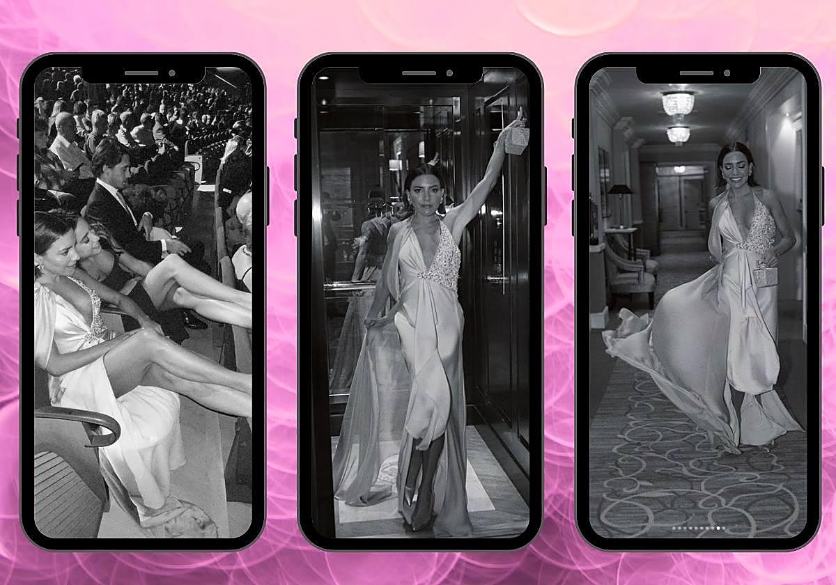 Tres de las imágenes compartidas por Paula Ordovás en San Sebastián.