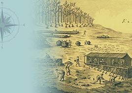 Factoría de secado de bacalao del siglo XVIII.