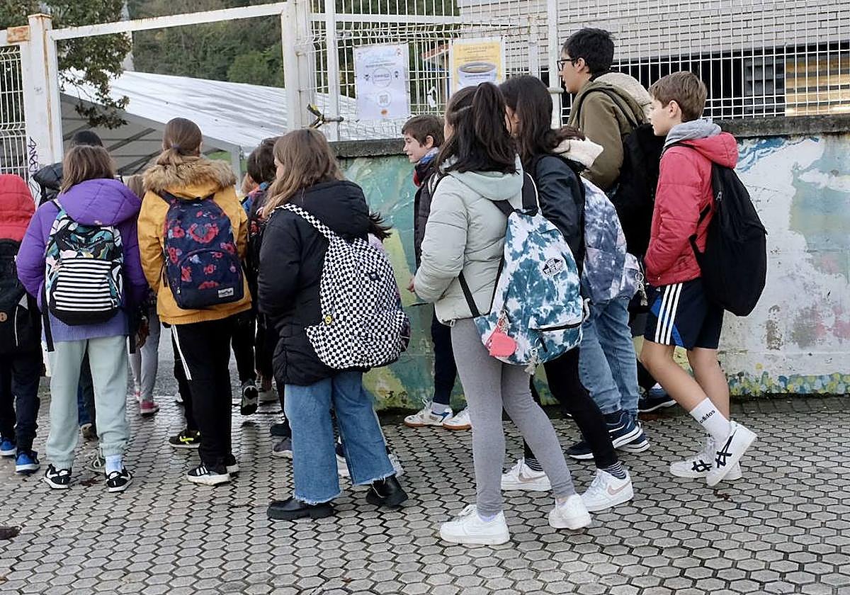 Alumnos de un centro educativo donostiarra