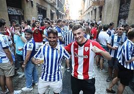 Ambiente magnífico en la previa del Real Sociedad-Athletic