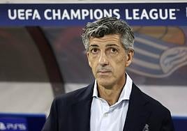 Imanol Alguacil durante el encuentro ante el Salzburgo.