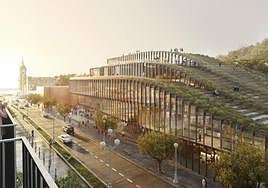 Proyección del edificio GOe en Gros.