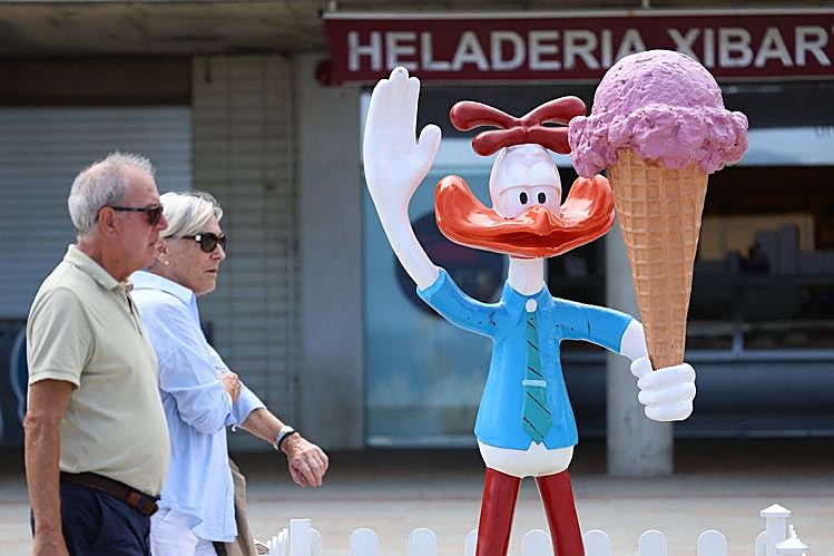 Una calle de Zarautz a finales del pasado mes de septiembre, en pleno veranillo de San Miguel.