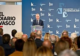 El lehendakari, Iñigo Urkullu, esta mañana en el DV Gunea.