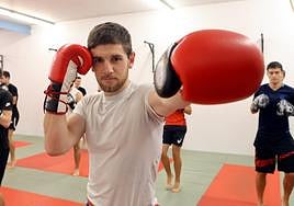 Borja Oion, durante un entrenamiento en el gimnasio.