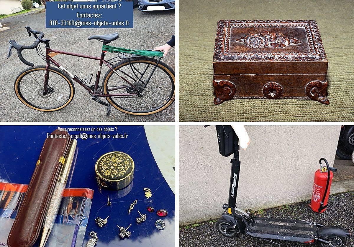 Diferentes objetos publicados en el listado de la policía francesa.