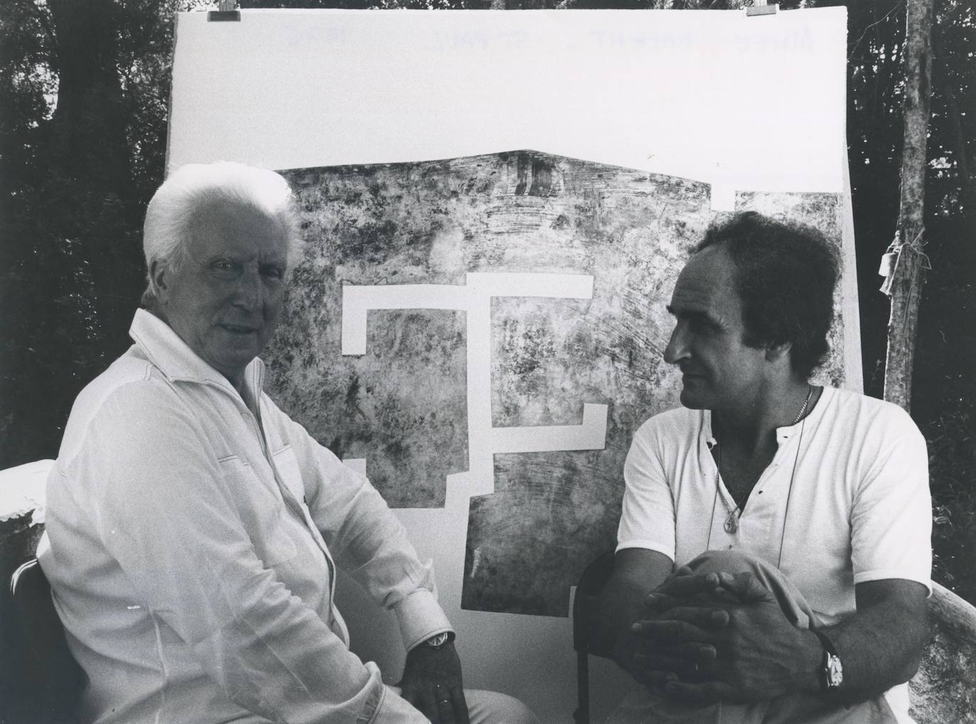 Aimé Maeght y Eduardo Chillida en Saint-Paul-de-Vence, 1976.
