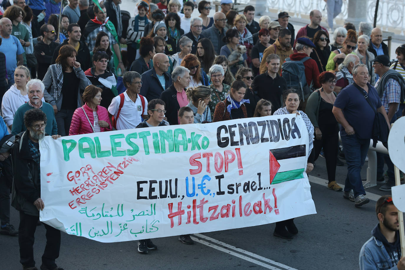 Donostia se echa a la calle en apoyo al pueblo palestino