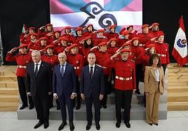 El lehendakari Iñigo Urkullu (c) ha presidido este lunes en Bilbao el acto de celebración del 40 aniversario de la incorporación de las mujeres a la Ertzaintza.