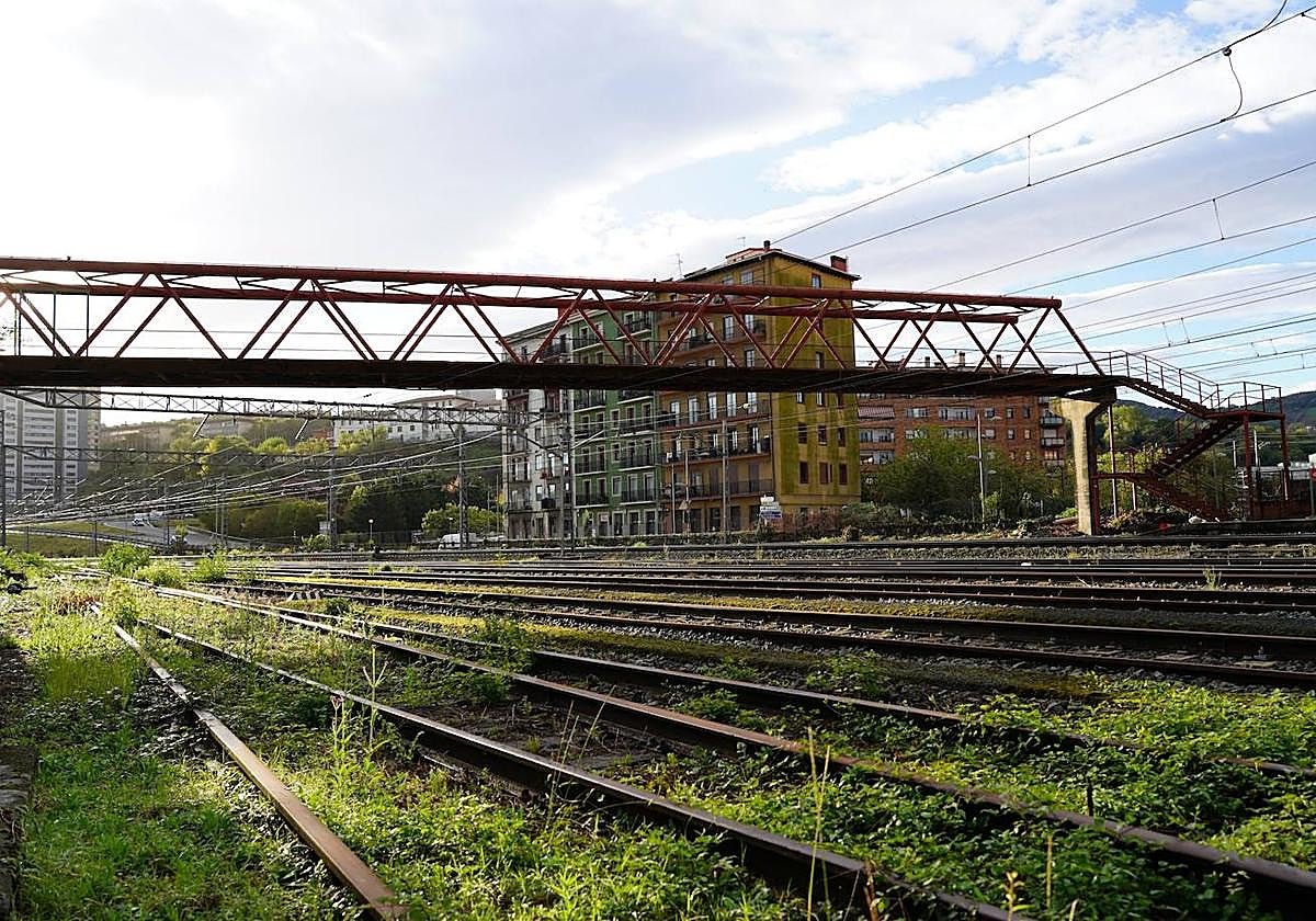 Pasarela que se va a desmontar en Pasai Antxo.