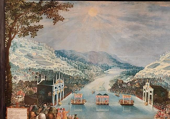 Intercambio de Ana de Austria e Isabel de Borbón en el río Bidasoa.