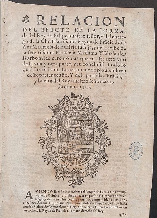 Portada de una crónica de la jornada. Biblioteca Nacional de España.