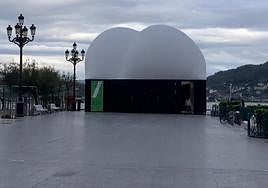 El pabellón 'Argi' instalado en Alderdi Eder