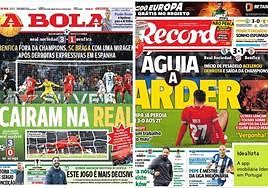 «Un TGV atropella al viejo tren de vapor»: 'A Bola' y 'Record' recogen la «pesadilla» que vivió el Benfica en el Reale Arena