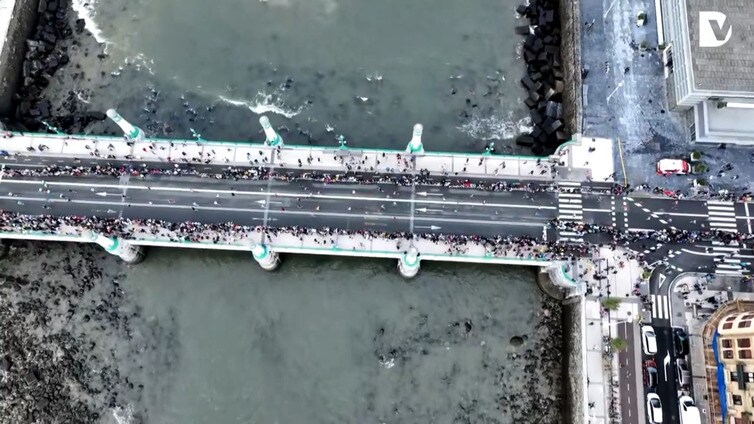 Así luce la Behobia a vista de dron