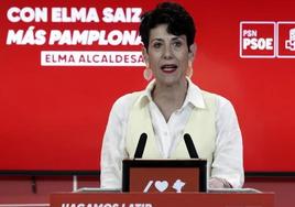 Elma Saiz, durante la última campaña de las elecciones forales y municipales.