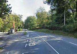 Punto de la GI-2132 donde se ha producido el accidente de esta tarde.