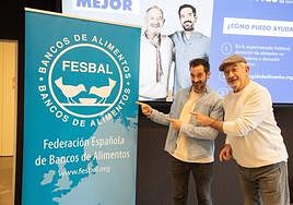 Joseba Arguiñano y Karlos Arguiñano, en la presentación del cartel oficial de la 'Gran Recogida de Alimentos 2023' la semana pasada en Madrid.