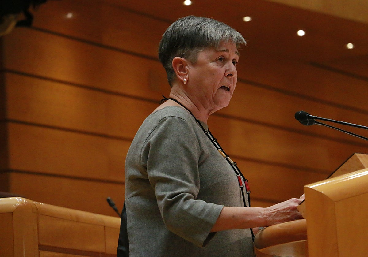 La senadora Nerea Ahedo en su intervención en el Senado.