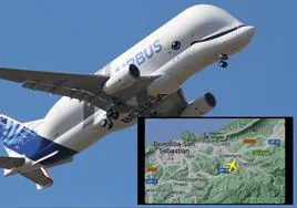 Airbus A330-743L Beluga XL que ha sobrevolado Gipuzkoa este miércoles.