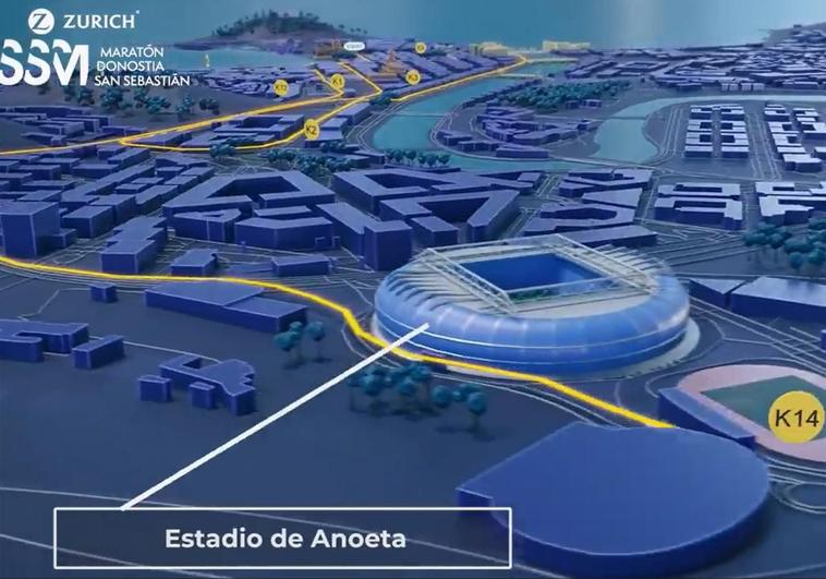 El recorrido completo de la Maratón de San Sebastián.
