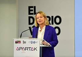 Eider Mendoza, en un acto en DV Gunea.