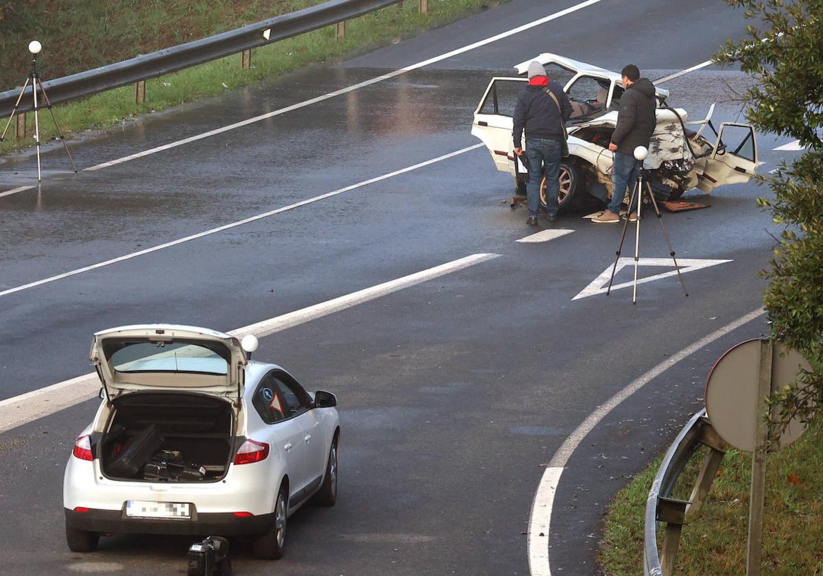 Lugar del accidente en Lezo.