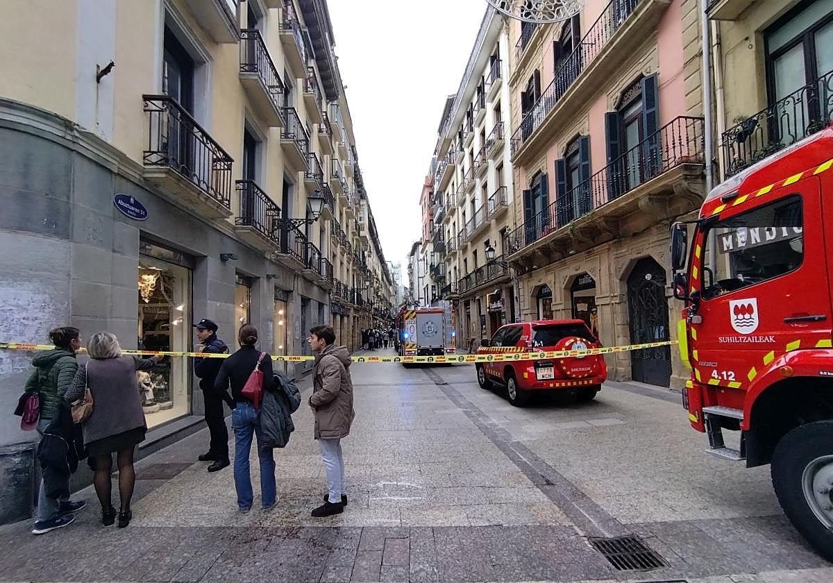 Incendio en el bar Senra de la Parte Vieja de Donostia