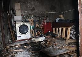 Interior de una de las viviendas afectadas por el incendio.