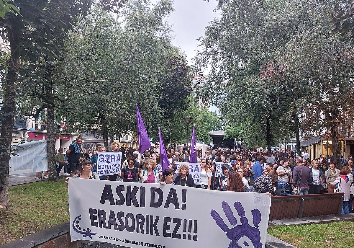 Manifestación que se llevó a cabo en las pasadas Madalenas tras una agresión sexual.