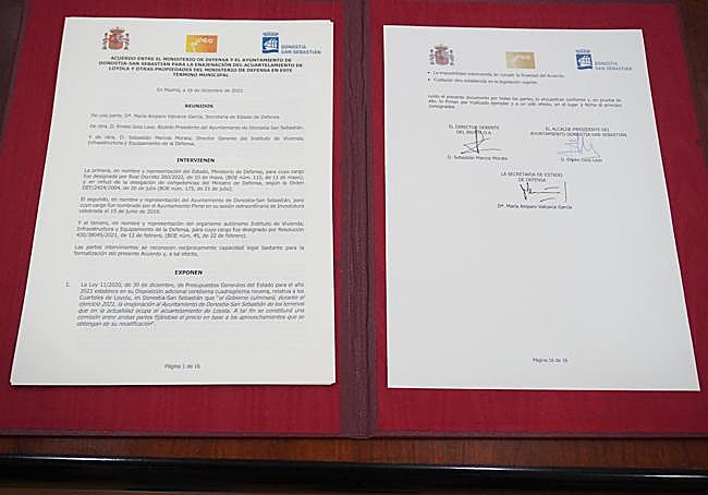 Acuerdo de compraventa de los cuarteles de Loiola.