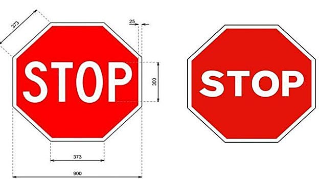 La nueva señal, a la izquierda, tiene las letras más grandes 