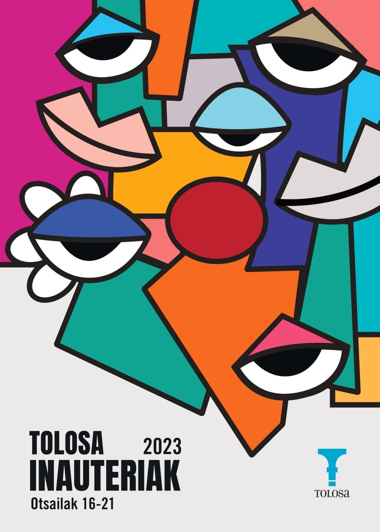 Diseño del cartel ganador en el primer concurso de carteles de los carnavales de Tolosa.
