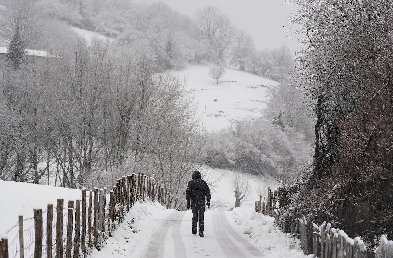 Fotos: Berastegi, bajo un manto de nieve