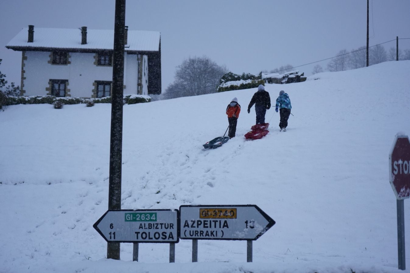 Fotos: Bidania se tiñe de blanco