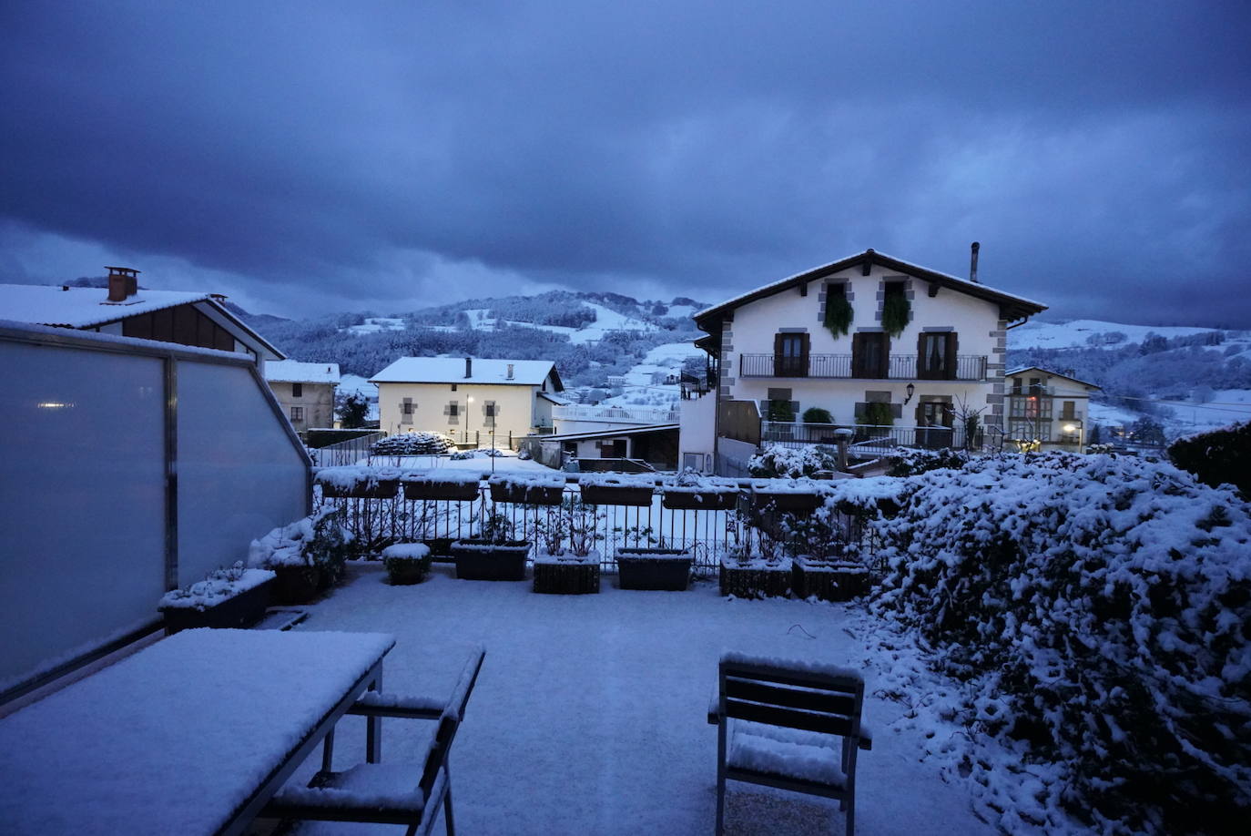 Berastegi, bajo una capa de nieve. 