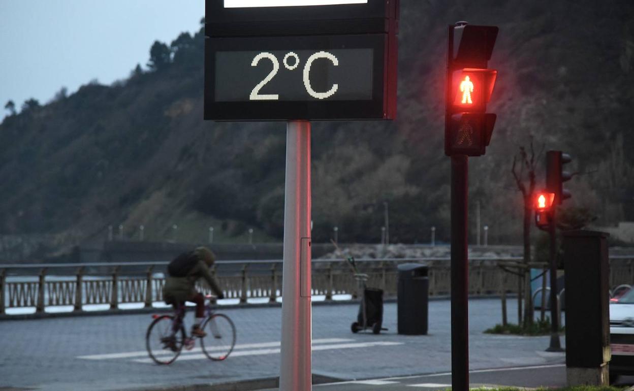 Dos grados esta mañana en San Sebastián. 