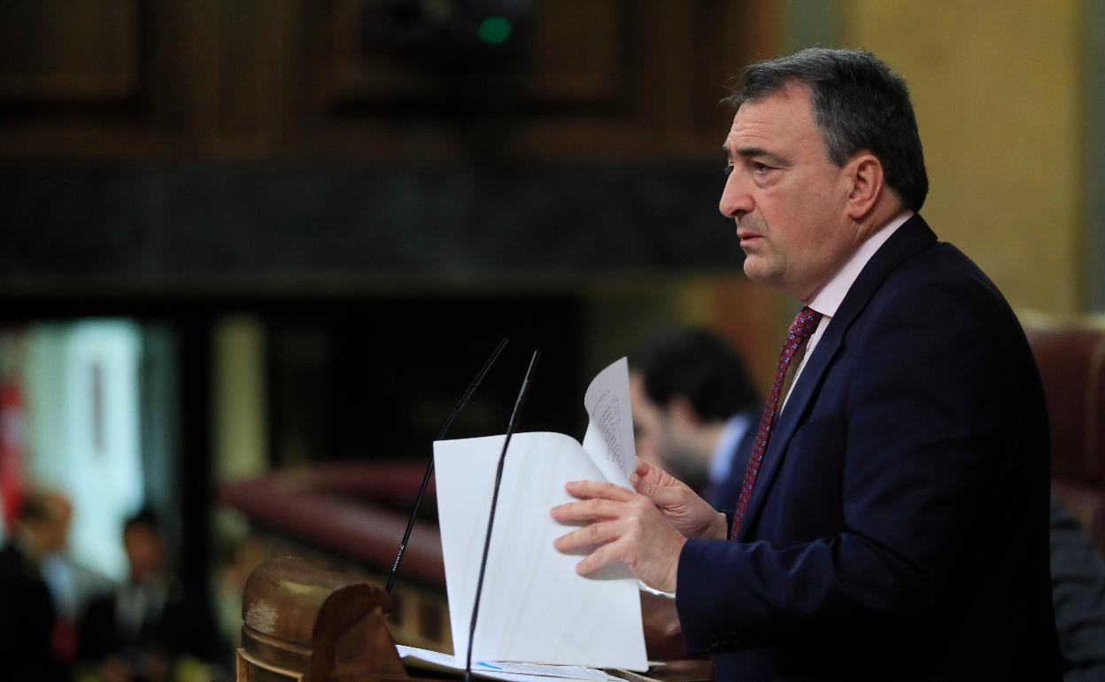 Aitor Esteban en una intervención en el Congreso. 